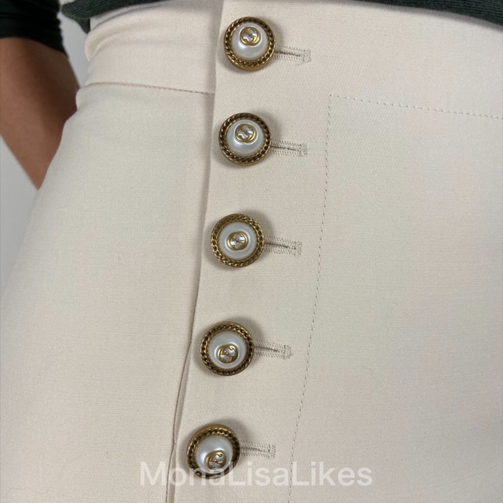 New GUCCI white buttoned midi skirt - Picture 3 of 7